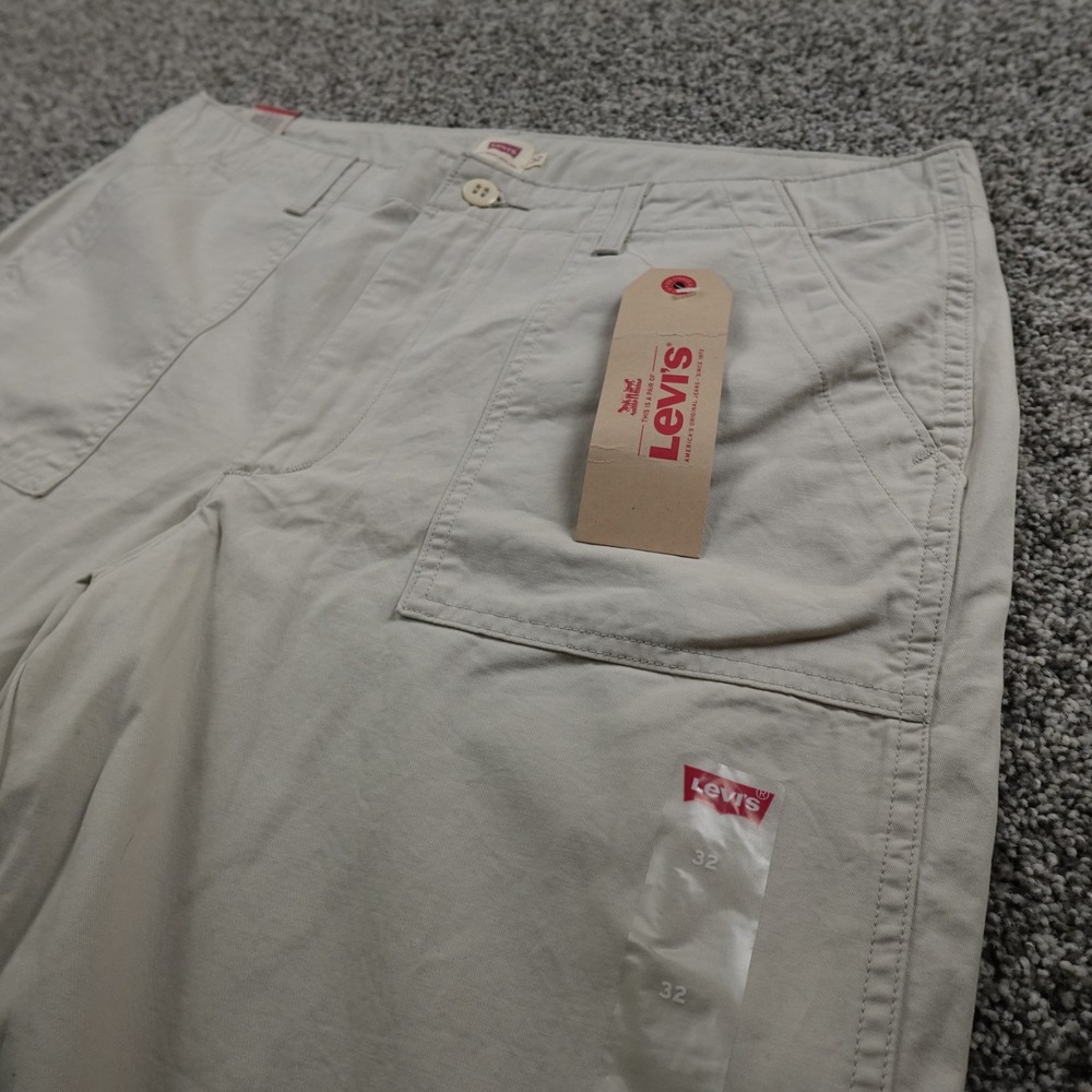 NEW‎ Levis Pants Womens 32 Beige Tan Khaki Chino Trouser High Rise Flap Pocket
